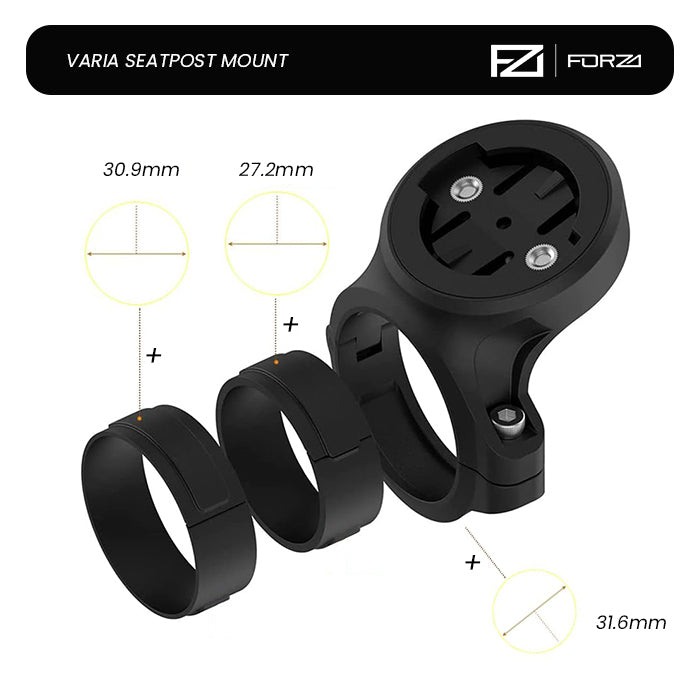 FORZA Quarter-Turn Seat Post Mount For Garmin Varia/Magene/Radar Lights